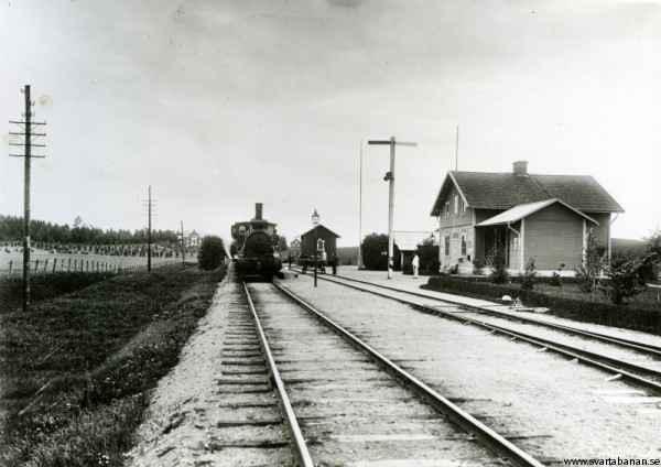 Gropens station omkring 1910. - klicka för att stänga rutan