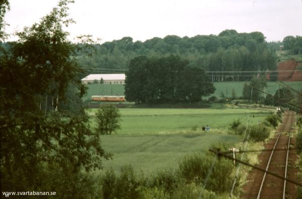 Tåg 3066 närmar sig Östertysslinge den 28 juni 1985. - klicka för att stänga rutan