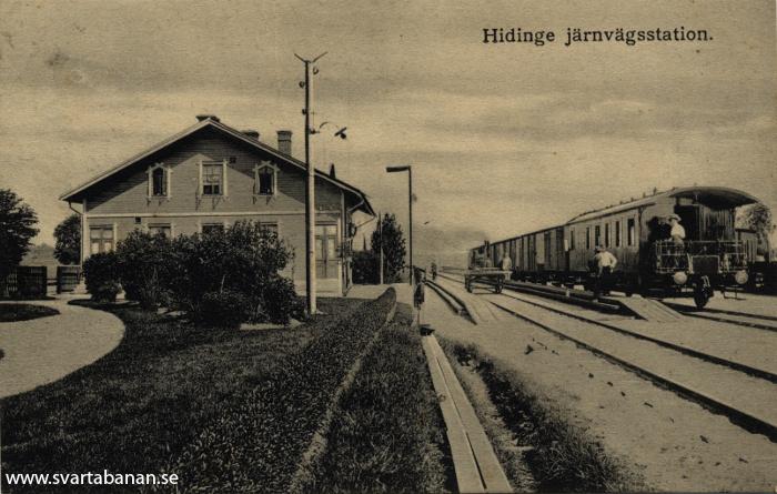 Hidingebro station i början av 1900-talet. - klicka för att stänga rutan