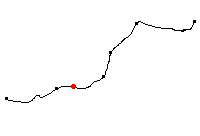 Den röda punkten visar platsen för Bälsåsby längs Svartåbanan - klicka för att förstora