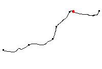 Den röda punkten visar platsen för Östertysslinge längs Svartåbanan - klicka för att förstora