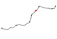 Den röda punkten visar platsen för Vintrosa längs Svartåbanan - klicka för att förstora