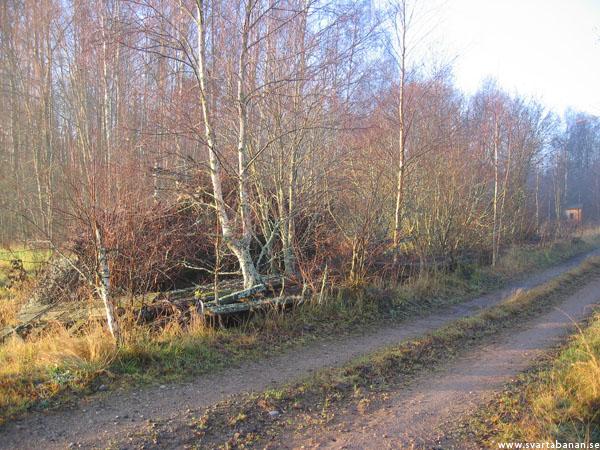 Rester av plattformen vid Ingvaldstorp den 11 november 2005. - klicka för att stänga rutan