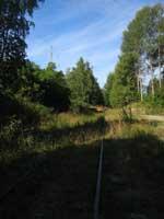 Spåret och stoppbocken vid Bista den 15 augusti 2005. - klicka för att förstora