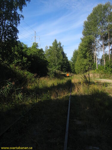 Spåret och stoppbocken vid Bista den 15 augusti 2005. - klicka för att förstora