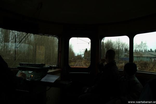 Utsikt från dieselmotorvagn YBo7 1177 den 8 december 2007. - klicka för att stänga rutan