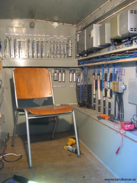 Interiör från en signalkur från en vägkorsning i Mullhyttemo den 20 januari 2007. - klicka för att stänga rutan