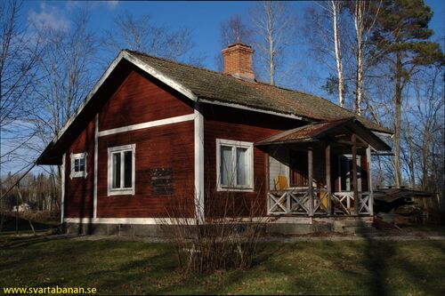Kvistbro banvaktstuga den 28 februari 2008. - klicka för att förstora