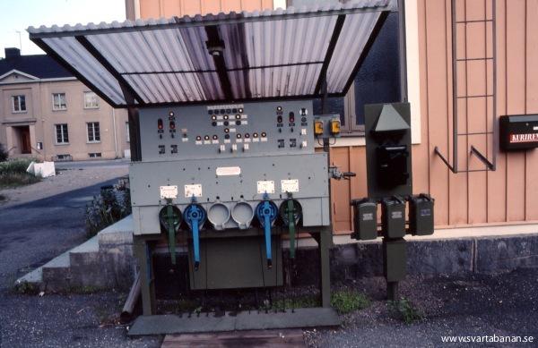 Ställverket i Fjugesta den 24 juni 1985. - klicka för att stänga rutan