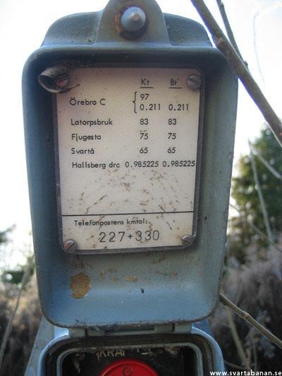 Telefonpost vid Karlsund den 14 november 2004. - klicka för att stänga rutan