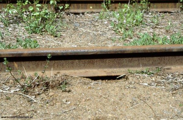 Räl i Latorpsbruk den 28 maj 1991. - klicka för att stänga rutan