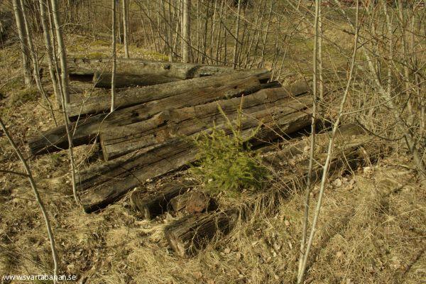 Sliprar efter industrispåret Garphyttan-Latorpsbruk den 5 april 2008. - klicka för att stänga rutan