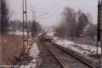 Bangården i Mullhyttemo våren 1984. - klicka för att förstora