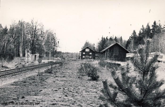 Bangården i Kvistbro hösten 1976. - klicka för att stänga rutan