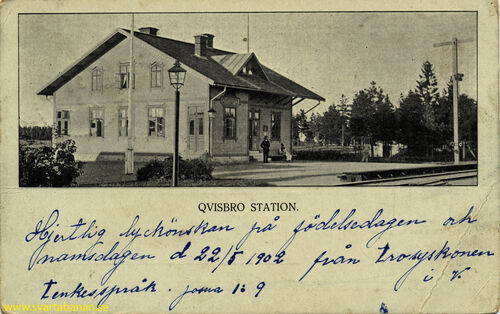 Kvistbro stationshus omkring 1902. - klicka för att förstora Kvistbro stationshus omkring 1902. - klicka för att förstora