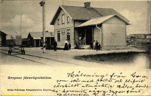 Gropens station i början av 1900-talet. - klicka för att förstora Gropens station i början av 1900-talet. - klicka för att förstora