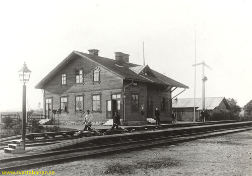 Hidingebro stationshus 1900. - klicka för att förstora Hidingebro stationshus 1900. - klicka för att förstora
