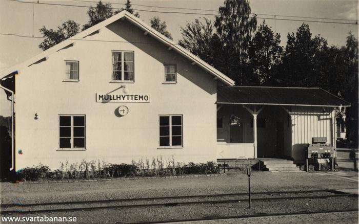 Stationshuset i Mullhyttemo någon gång ,mellan 1947 och 1953. - klicka för att stänga rutan