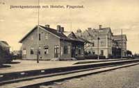 Fjugesta stationshus och järnvägshotell. - klicka för att förstora